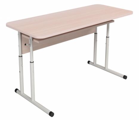 Стіл 2-місний з полицею, кругла труба, № 4-6 БРІК